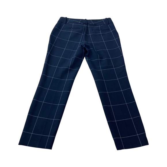 Ann Taylor Women's Size 12 Navy Blue Plaid Career Dress Pants Trousers - Picture 1 of 10